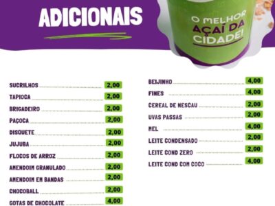 Delivery Açaís e Sorvetes das 14 às 21h
