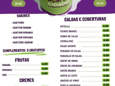 Delivery Açaís e Sorvetes das 14 às 21h